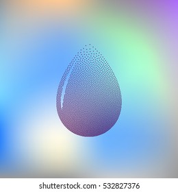 Vector illustration of black drop, isolated on white background