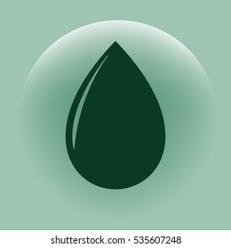 Vector illustration of black drop, isolated on white background