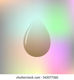 Vector illustration of black drop, isolated on white background