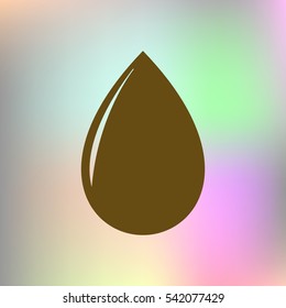 Vector illustration of black drop, isolated on white background
