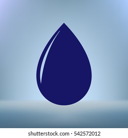 Vector illustration of black drop, isolated on white background