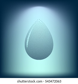 Vector illustration of black drop, isolated on white background