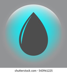 Vector illustration of black drop, isolated on white background