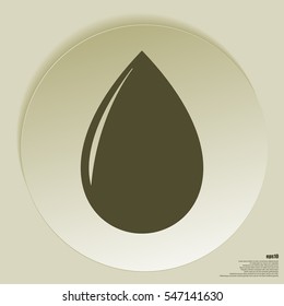 Vector illustration of black drop, isolated on white background