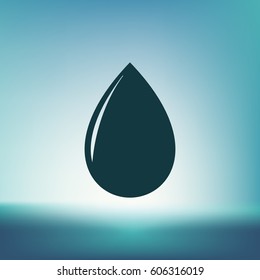 Vector illustration of black drop, isolated on white background