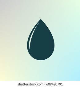 Vector illustration of black drop, isolated on white background