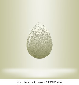 Vector illustration of black drop, isolated on white background