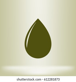 Vector illustration of black drop, isolated on white background