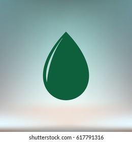 Vector illustration of black drop, isolated on white background