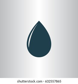 Vector illustration of black drop, isolated on white background