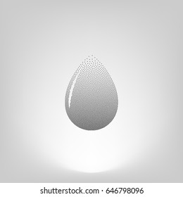Vector illustration of black drop, isolated on white background