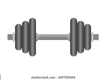 Vector illustration. Black dumbbell for training.