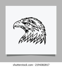 Vector illustration of a black eagle on white paper which is perfect for logos, business cards, posters and icons