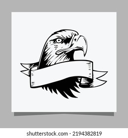 Vector illustration of a black eagle on white paper which is perfect for logos, business cards, posters and icons