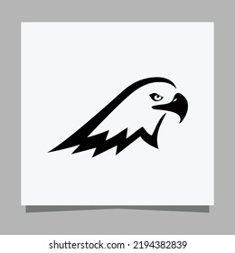 Vector illustration of a black eagle on white paper which is perfect for logos, business cards, posters and icons