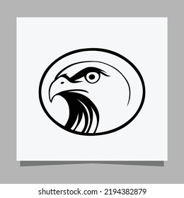 Vector illustration of a black eagle on white paper which is perfect for logos, business cards, posters and icons