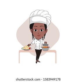 Black Woman Chef Cartoon