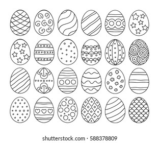 Vector Illustration Black Egg Icons Ornament Stock Vector (Royalty Free ...