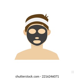 Vector illustration of black face mask icon sign and symbol. colored man icons for website design .Simple design on transparent background (PNG).