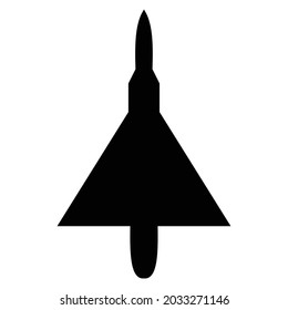 Vector illustration of black fighter jet icon silhouette