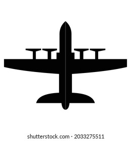 Vector illustration of black fighter jet icon silhouette