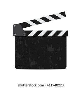 Vektorillustration Illustration von schwarzem Filmklapper einzeln auf Weiß. EPS