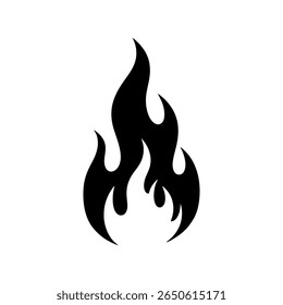 vector illustration of a black flame on a white background