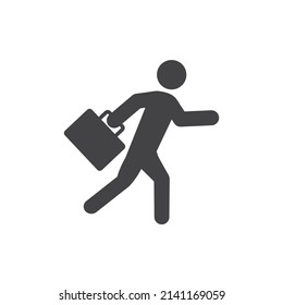 vector illustration of black flat icon of people going to work.