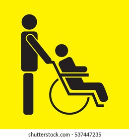 vector illustration of black flat icon disabled yellow background