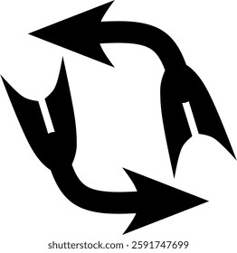 Vector illustration of black flat reverse arrow icon