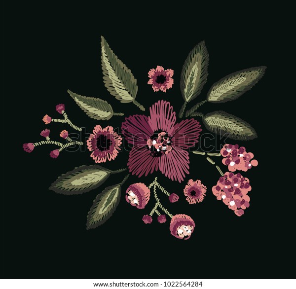 Vector Illustration Black Floral Pattern Style Stock Vector (Royalty ...