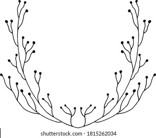vector illustration black floral wreath 