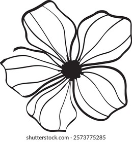 Vector illustration of black flower