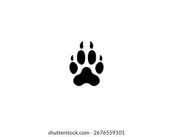 Ilustración vectorial de la huella negra de un animal de cuatro patas	
