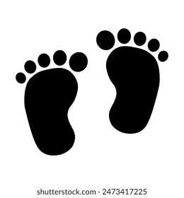 Vector illustration of black footprints