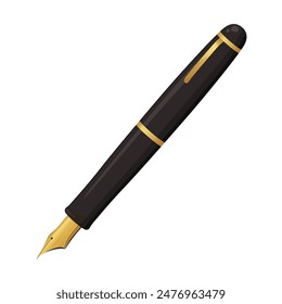 Vector illustration of a black fountain pen