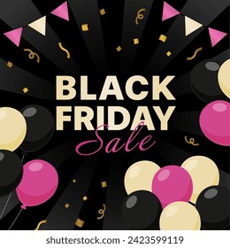 Ilustración vectorial de la pancarta del Black Friday (1:1)