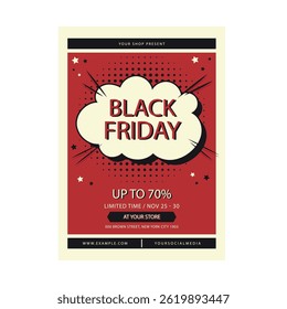 Vektorgrafik von schwarzen Freitag Flyer Poster Template Design