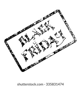 Vector illustration Black friday, grunge rubber stamps on white. Hand lettering.