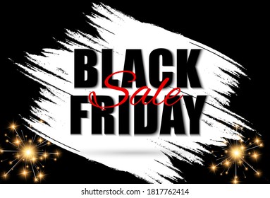 Vector illustration of black friday sale banner on transparent background.