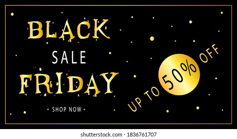 Vector illustration of black friday sale concept on black. Eps 10.