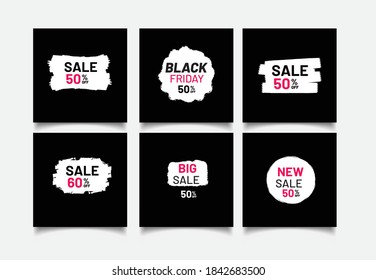 Vector illustration black friday sale banner template design, Big sales special offer.	
