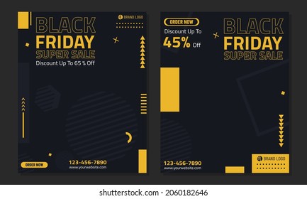 Vector illustration of a Black Friday sale banner. Set of social media web banners for shopping, sales,and product promotion.