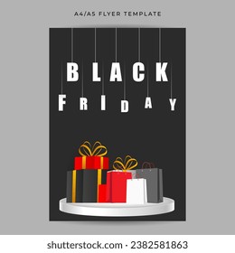 Vector illustration of Black Friday Sale social media feed template