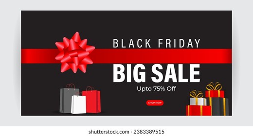 Vector illustration of Black Friday Sale social media feed template