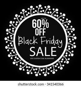 Vector illustration for Black Friday sale design template.
