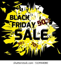 Vector illustration of Black friday sale poster. Big super sale banner template design.