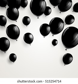 Vector Illustration of a Black Friday Sale Poster with Black Balloons