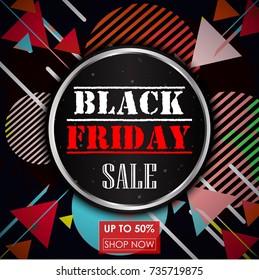 Vector illustration of Black Friday sale. Vintage abstract background