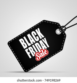 Vector illustration of Black Friday sales tag on white background